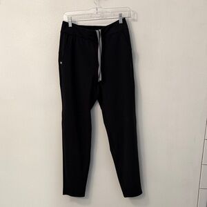 FIGS Black Straight Leg Scrub Pants with Gray Drawstring